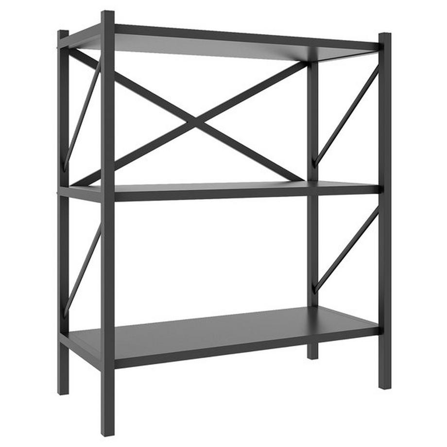 VCM Bois Métal Rangement Étagère sur pied Bibliothèque Déco Livres Étagère sur pied Insasi 2  