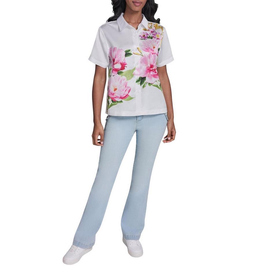KARL LAGERFELD Camicia a Maniche Corte con Stampa Floreale  