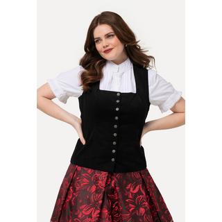 Ulla Popken  Corsetto in tradizionale stile Tracht dal taglio aderente e smanicato con velluto a coste e punto smock 