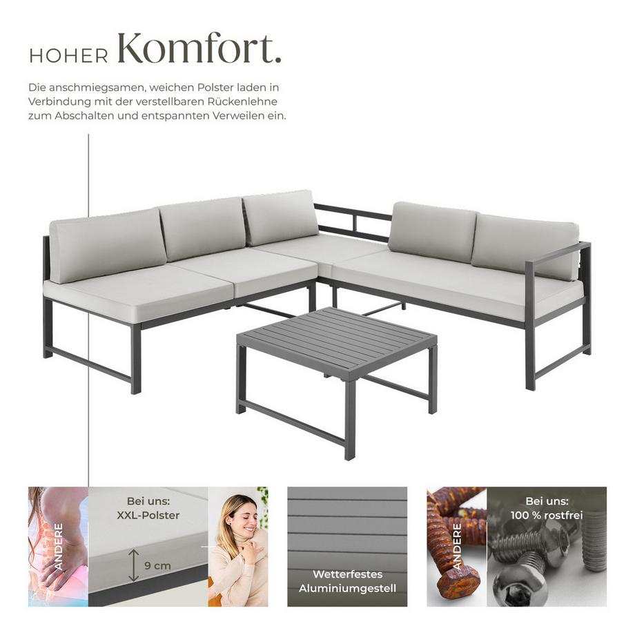 Tectake Ensemble chaises de salle à manger FARO en aluminium  