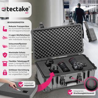 Tectake  Mallette de transport sur roulettes avec poignée télescopique 