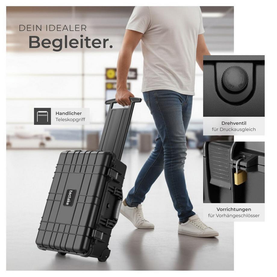 Tectake  Mallette pour caméra  en coque dure robuste 