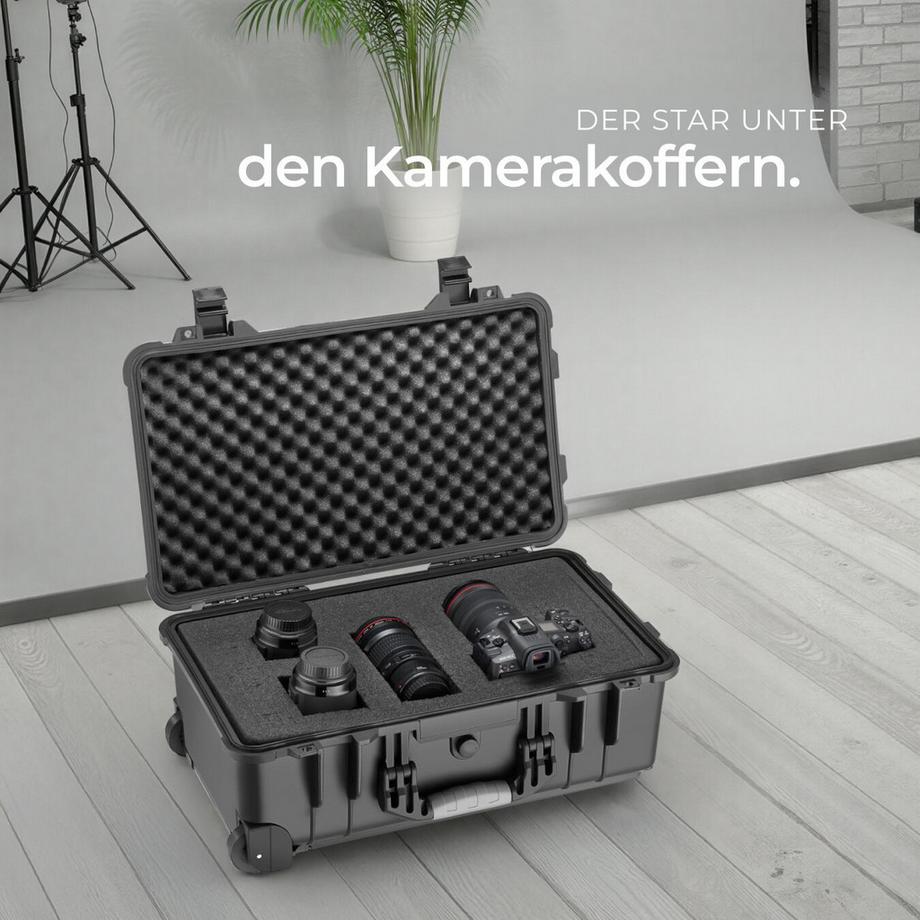 Tectake  Kamerakoffer  aus robuster Hartschale mit 3 dicken Schaumstoffeinlagen, in verschiedenen Größen erhältlich Schnappverschluss 