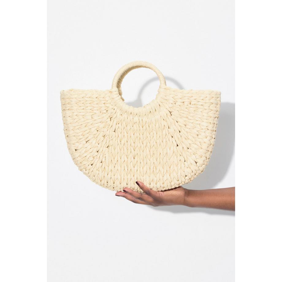 Ulla Popken Basttasche geflochten mit Smartphone-Schubfach  