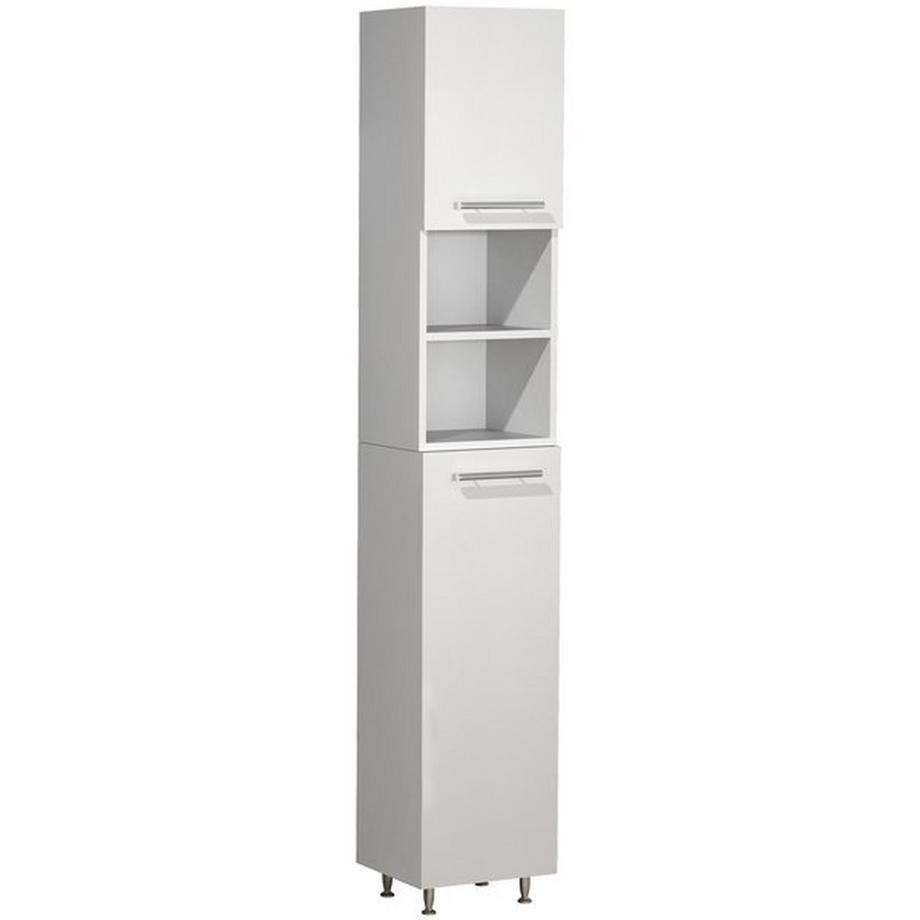 Holz Badmöbel Badregal Badezimmer Badschrank Hochschrank Drehtüren Lisalo