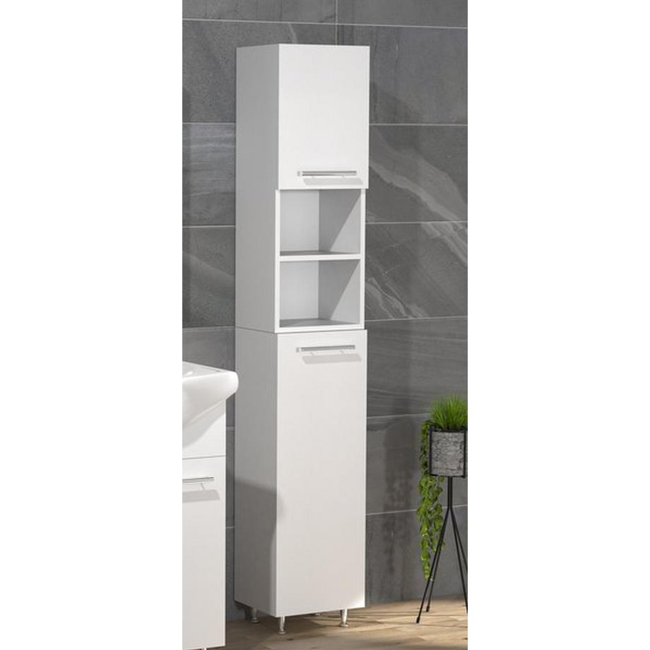 VCM Holz Badmöbel Badregal Badezimmer Badschrank Hochschrank Drehtüren Lisalo  