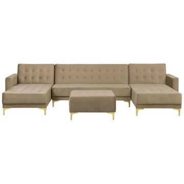 U-förmiges Sofa mit Ottomane aus Samtstoff Modern ABERDEEN