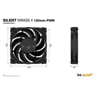 BE QUIET!  ! SILENT WINGS 4 | 120mm PWM Boitier PC Ventilateur 12 cm Noir 1 pièce(s) 