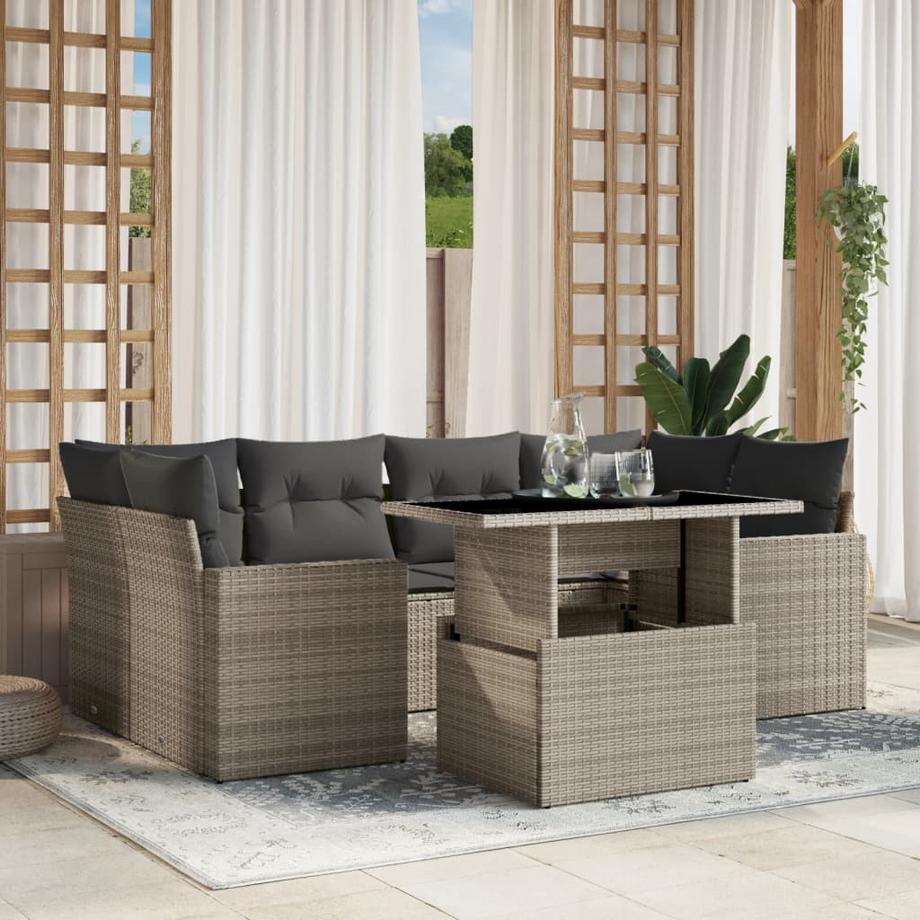 VidaXL Ensemble de canapés de jardin rotin synthétique  