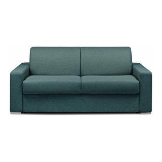LINEA SOFA Schlafsofa mit Matratze 3-Sitzer Stoff - Blau - Liegefläche mit Lattenrost: 140 cm - Matratzenhöhe: 16 cm mit Memory Schaum - CALITO  