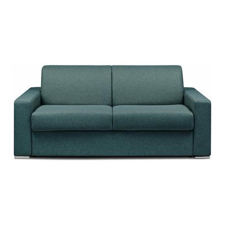 LINEA SOFA Schlafsofa mit Matratze 3-Sitzer Stoff - Blau - Liegefläche mit Lattenrost: 140 cm - Matratzenhöhe: 16 cm mit Memory Schaum - CALITO  