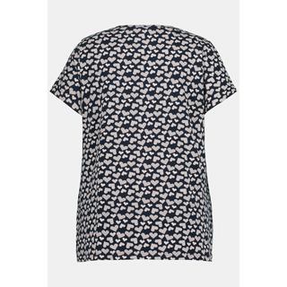 Ulla Popken  Bellieva T-Shirt mit Still-Funktion,  Herz-Print, Rundhalsausschnitt, Halbarm. 