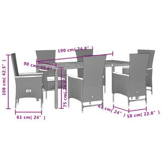 VidaXL Ensemble de salle à manger de jardin rotin synthétique  