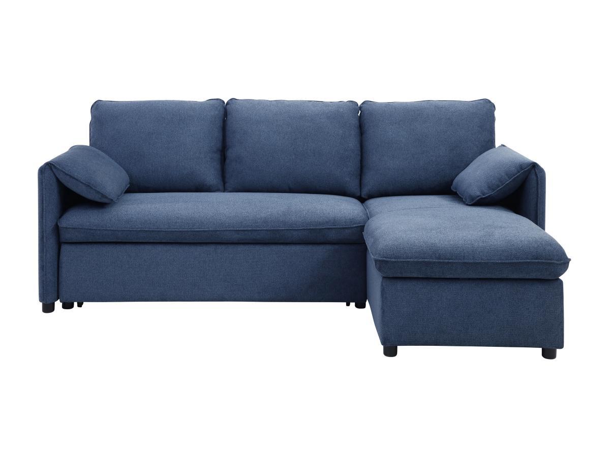 Vente-unique Ecksofa mit Schlaffunktion - Ecke wechselbar - Stoff - Blau - ALPARETO  