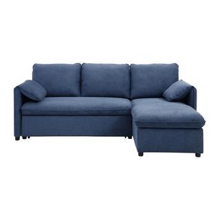 Vente-unique Ecksofa mit Schlaffunktion - Ecke wechselbar - Stoff - Blau - ALPARETO  