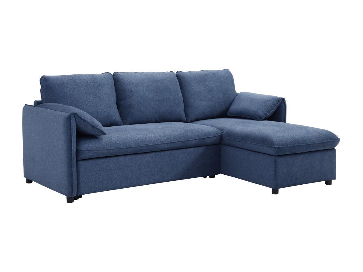 Vente-unique Ecksofa mit Schlaffunktion - Ecke wechselbar - Stoff - Blau - ALPARETO  