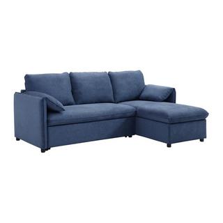 Vente-unique Ecksofa mit Schlaffunktion - Ecke wechselbar - Stoff - Blau - ALPARETO  