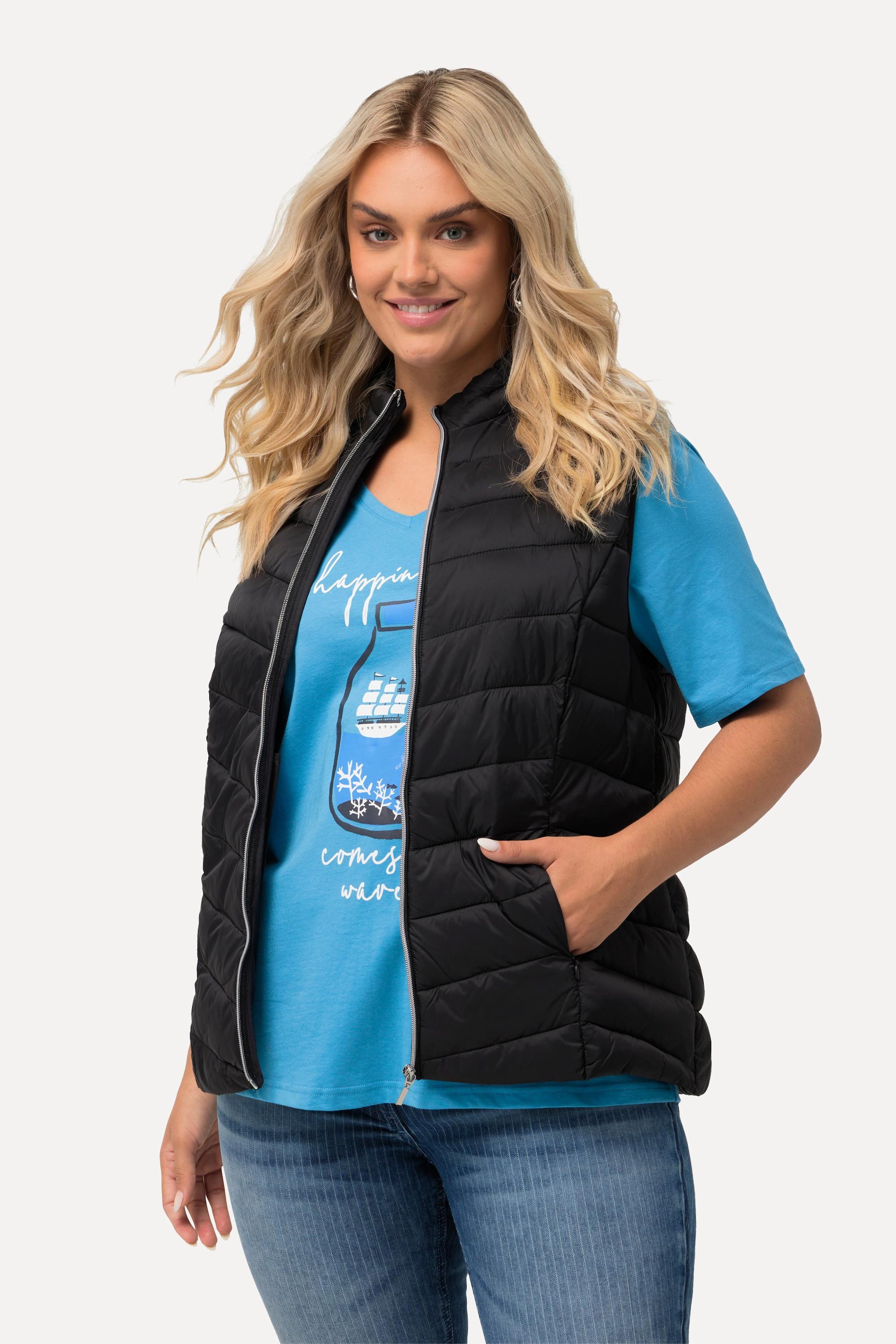 Ulla Popken  Gilet HYPRAR trapuntato, funzionale e idrorepellente con tasche con zip 