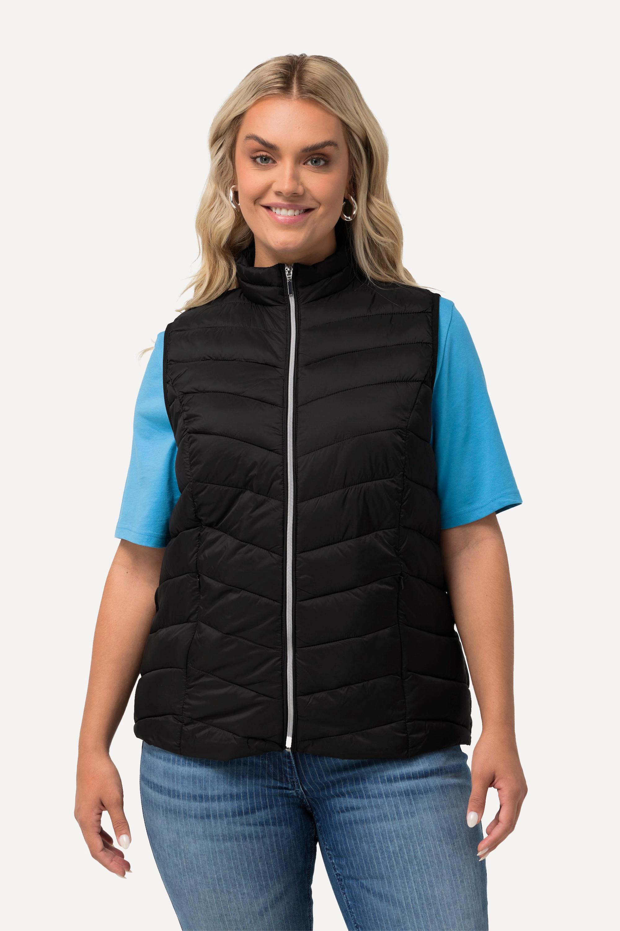 Ulla Popken  Gilet HYPRAR trapuntato, funzionale e idrorepellente con tasche con zip 