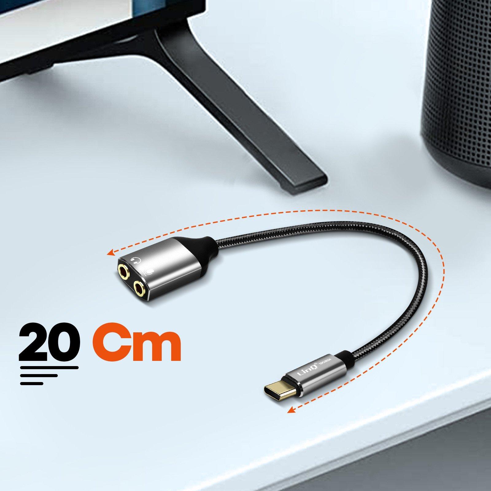 Avizar  Adaptateur Audio USB-C vers 2x Jack 3.5 