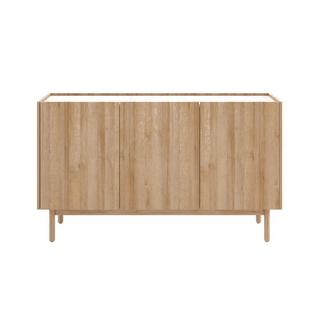 Vente-unique Sideboard mit 3 Türen - Helle Holzfarben & Marmor-Optik Weiß - SITOLI  