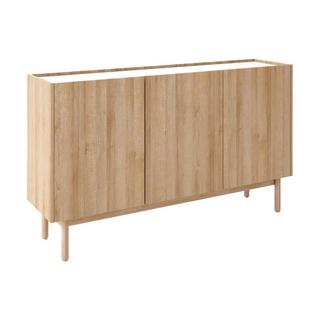 Vente-unique Credenza con 3 ante Naturale chiaro ed effetto Marmo Bianco - SITOLI  