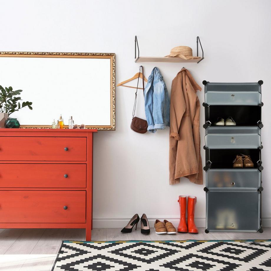 B2X Schuhregal aus Kunststoff mit 6 Fächern  