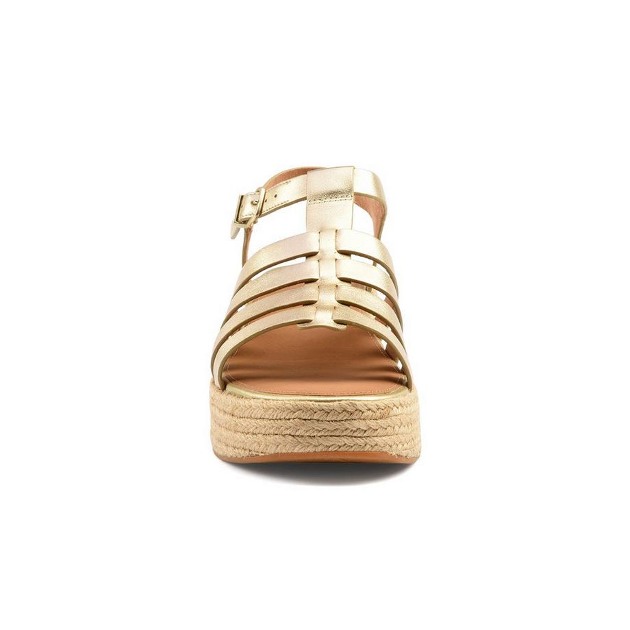 Fitflop Platforms Espadrille Pelle Fisherman Sandali con Zeppa  