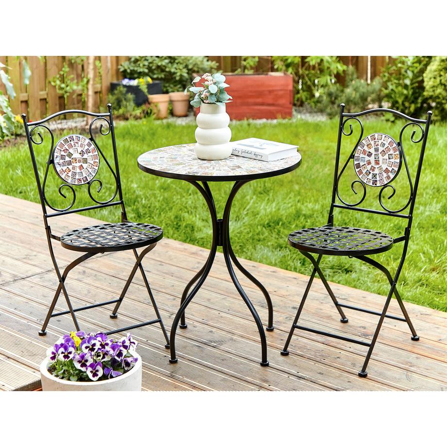 Beliani Bistro Set aus Eisen Mediterran CASARIO  