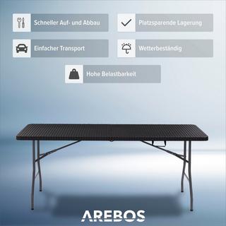 Arebos Klapptisch Buffettisch Rattan Optik Gartentisch Campingtisch Klappbar  