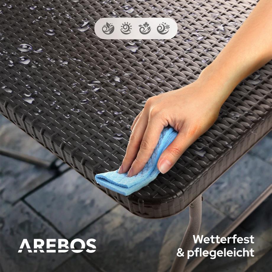 Arebos Tavolo pieghevole per buffet Tavolo da giardino in rattan  