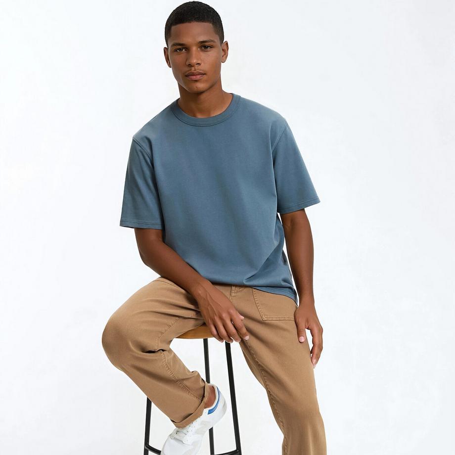 T-shirt en coton col rond manches courtes