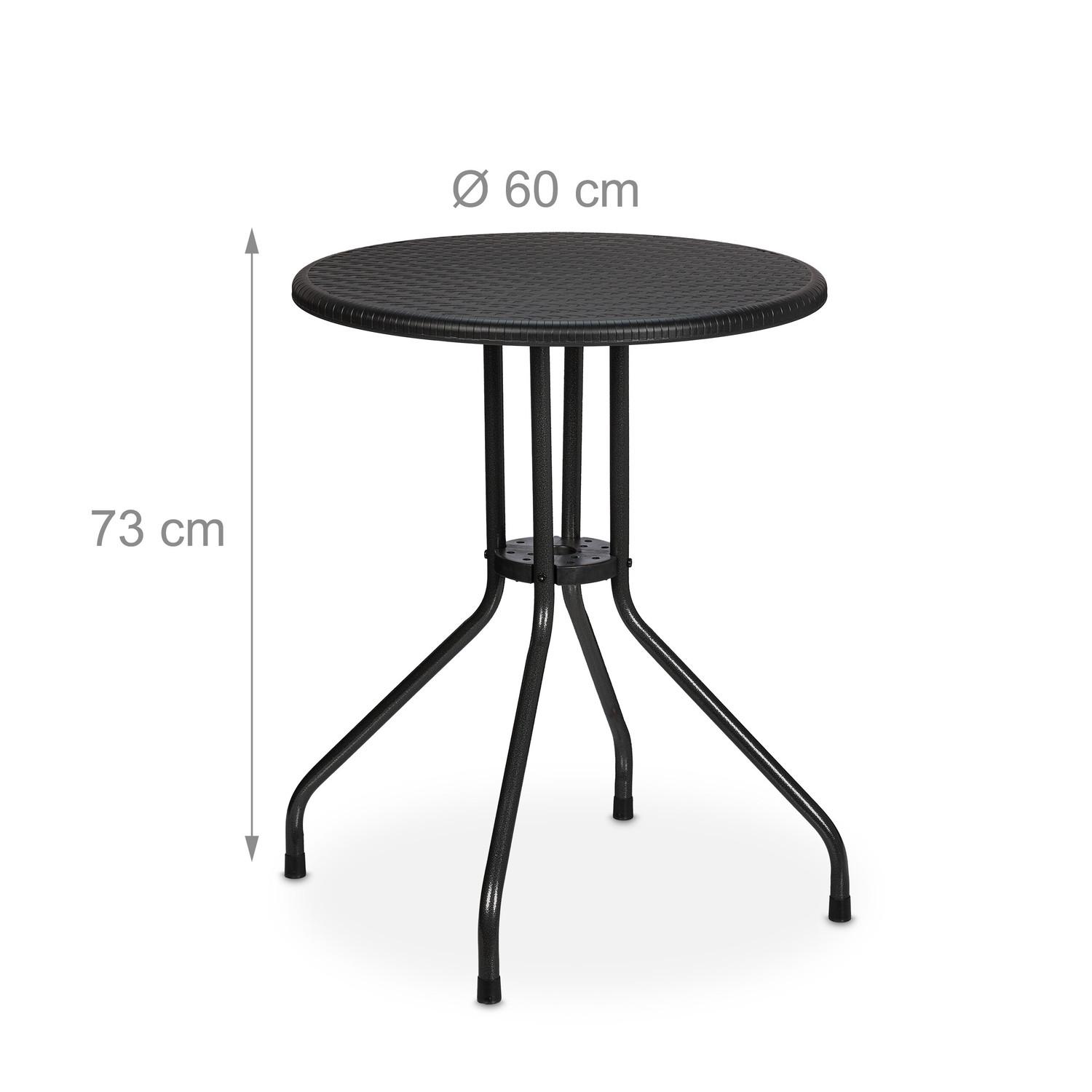 B2X Table de jardin ronde aspect rotin  