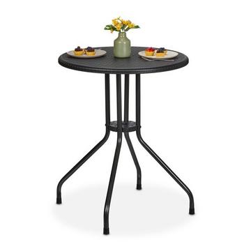 Table de jardin ronde aspect rotin