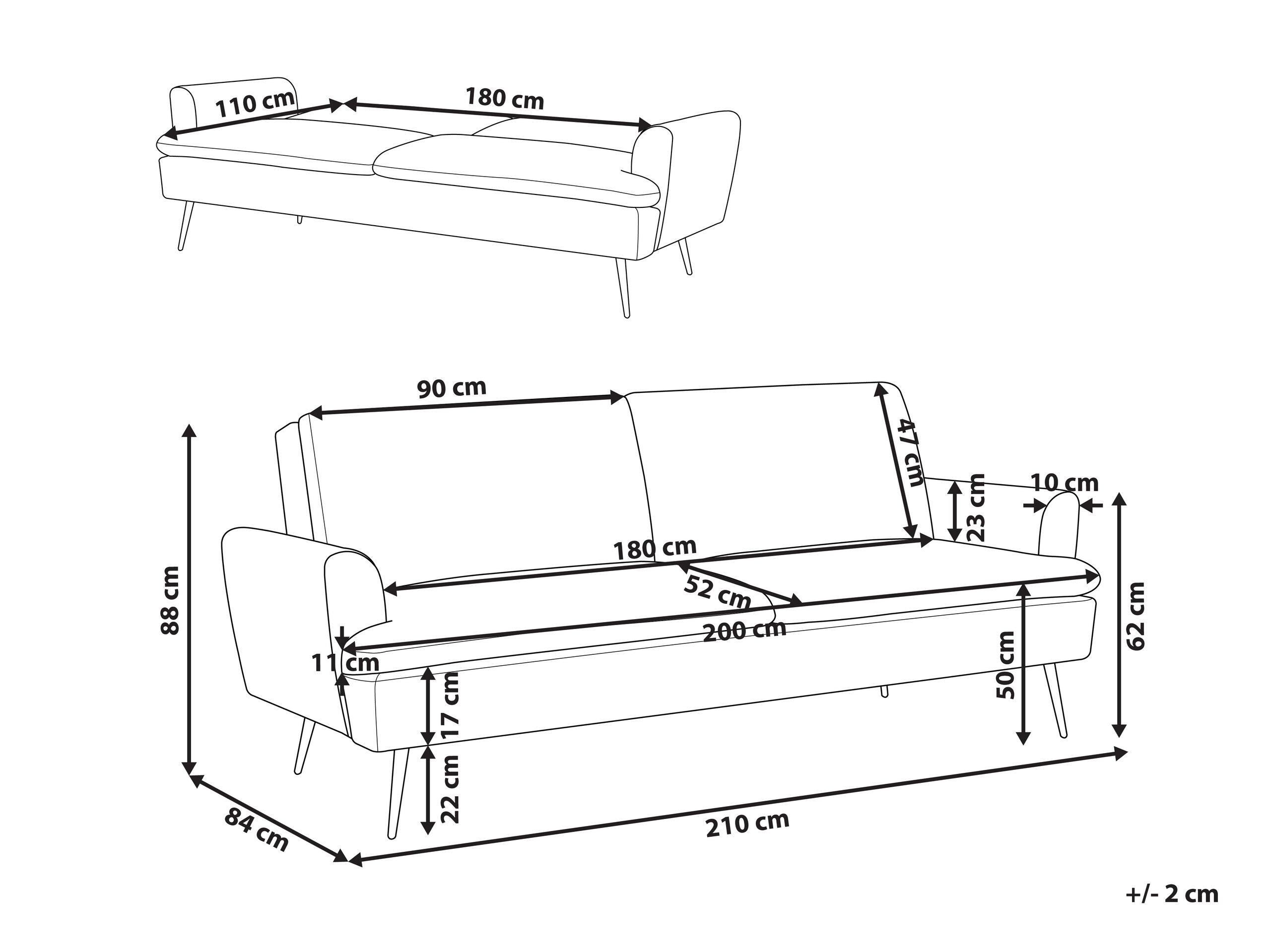 Beliani Schlafsofa aus Samtstoff Modern VETTRE  