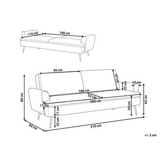 Beliani Schlafsofa aus Samtstoff Modern VETTRE  