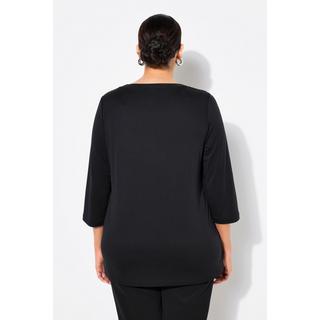 Ulla Popken  Shirt, Rippbündchen, Rundhals, 3/4-Arm 