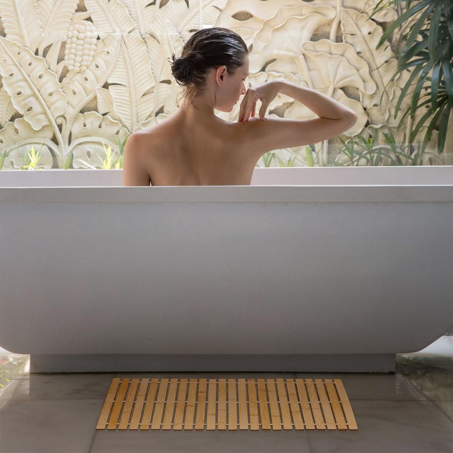 B2X Tapis de bain en bambou 60x40 cm  
