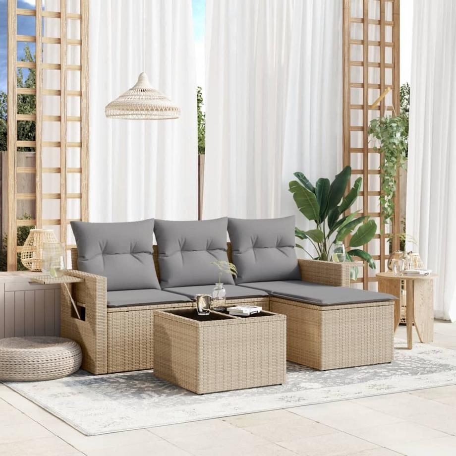 VidaXL set divano da giardino Polirattan  