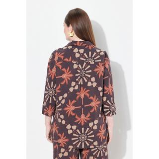 Ulla Popken Giacca di felpa Collo camicia Maniche 3/4 svasate  