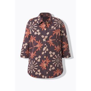 Ulla Popken Giacca di felpa Collo camicia Maniche 3/4 svasate  