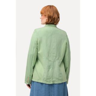 Ulla Popken Leinenmix Janker Stehkragen Metallic Streifen  