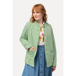 Ulla Popken Leinenmix Janker Stehkragen Metallic Streifen  