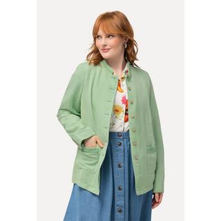 Ulla Popken Leinenmix Janker Stehkragen Metallic Streifen  