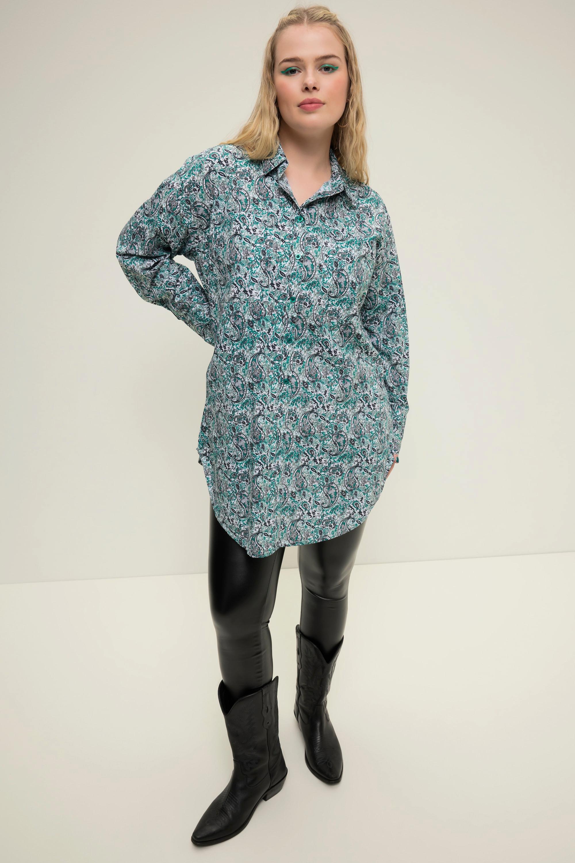 Studio Untold Chemisier Oversized Imprimé Cachemire Patte de Boutonnage  