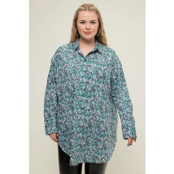 Hemdbluse, oversized, Paisleylprint, Knopfleiste, Hemdkragen