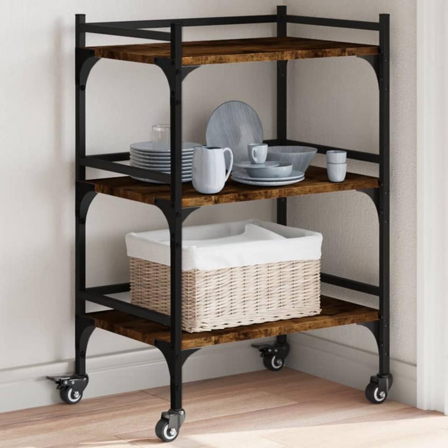 VidaXL Chariot de cuisine bois d'ingénierie  