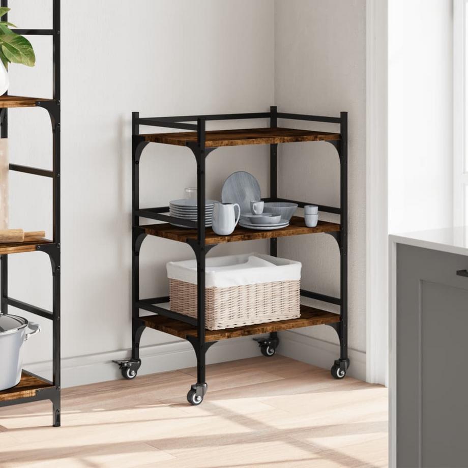 VidaXL Chariot de cuisine bois d'ingénierie  
