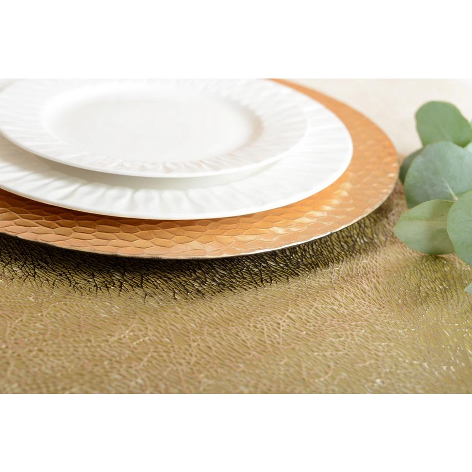 Aulica  Glänzende Goldene Gehämmerte Untersetzer 