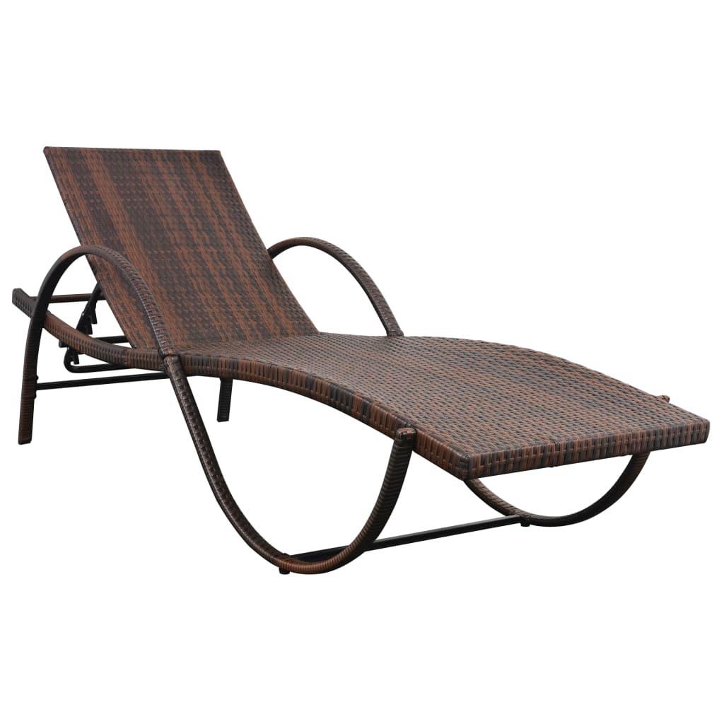 VidaXL Chaise longue rotin synthétique  